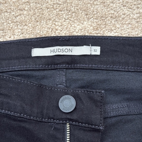 NWT Hudson Nico Mid Rise Barefoot Bootcut Black Wash Raw Hem Jeans Size 32 - Picture 6 of 12